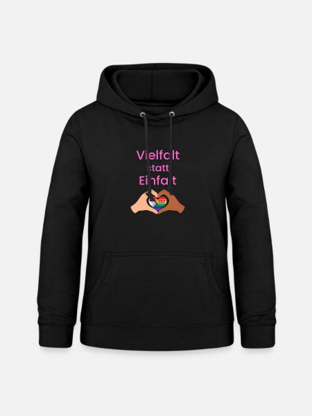 Vielfalt statt Einfalt - Frauen Hoodie - Schwarz