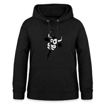 Witzige Kuh - Frauen Hoodie - Schwarz - Vorne - AI Model Female 172 light (172cm)