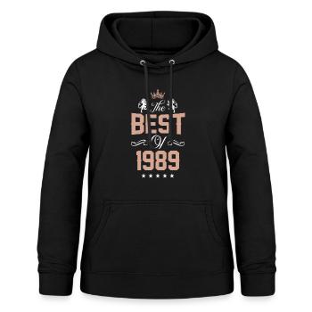 1989 best of - Sweat à capuche Femme - noir - Devant - AI Model Female 172 light (172cm)