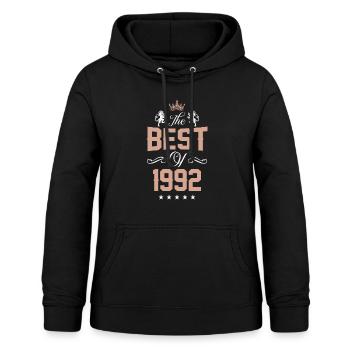 1992 best of - Sweat à capuche Femme - noir - Devant - AI Model Female 172 light (172cm)