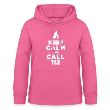 Keep Calm and call 112 - Fire Brigade / Firefighter - Women's Hoodie - pink - Front - AI Model Female 172 light (172cm)