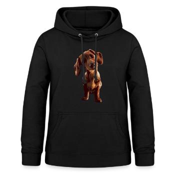 Hund Hundemotiv Hunde Tiergesicht Tier - Frauen Hoodie - Schwarz - Vorne - AI Model Female 172 light (172cm)