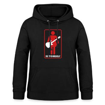 Sei du selbst | Frau Symbol, Gitarre Konzert - Frauen Hoodie - Schwarz - Vorne - AI Model Female 172 light (172cm)