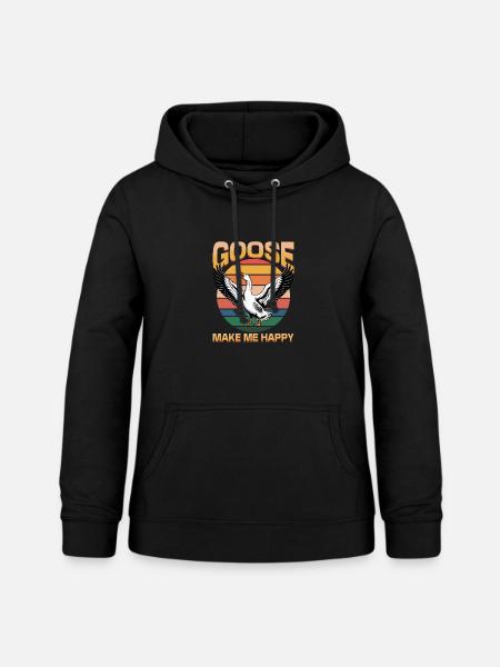 Funny Bird Goose - Frauen Hoodie - Schwarz