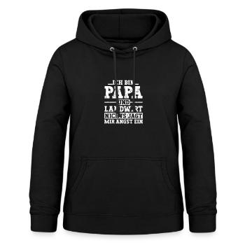 Ich bin Papa und Landwirt Spruch - Frauen Hoodie - Schwarz - Vorne - AI Model Female 172 light (172cm)