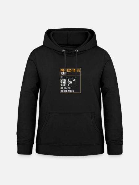 Kreuzstich - Frauen Hoodie - Schwarz