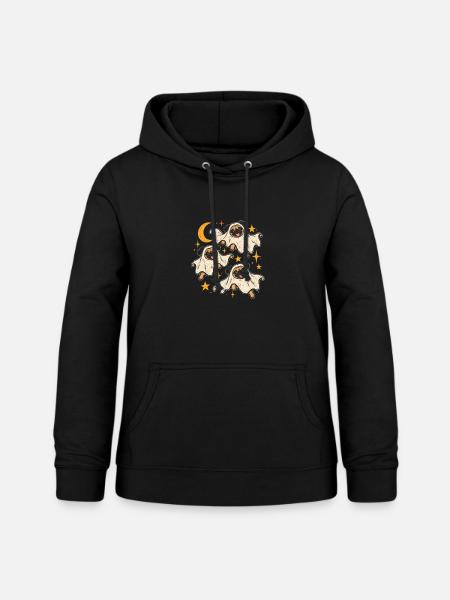 Geisterpugim Mondschein - Frauen Hoodie - Schwarz