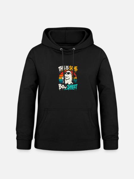 Boo Sheet Geist mit Sonnenbrille - Frauen Hoodie - Schwarz