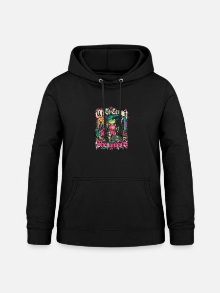 Froschritter Neon-Graffiti - Frauen Hoodie - Schwarz