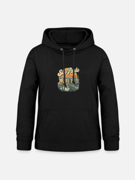 Sao Paulo Retro Skyline - Frauen Hoodie - Schwarz
