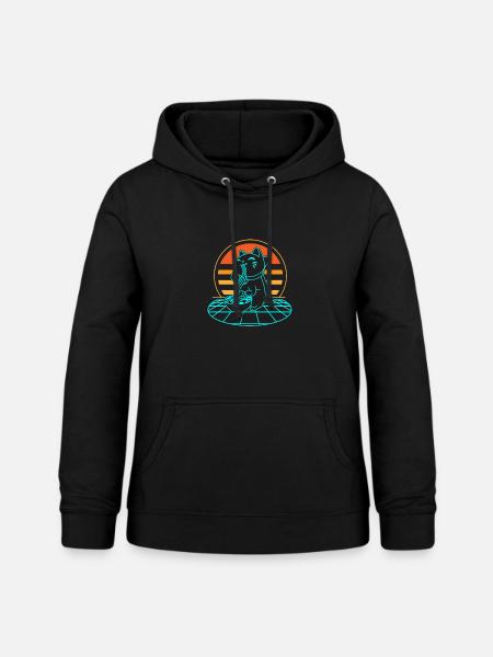 Katze Ramen Retro - Frauen Hoodie - Schwarz