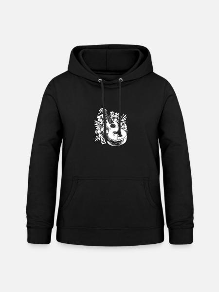 Cartoon Ukulele - Frauen Hoodie - Schwarz