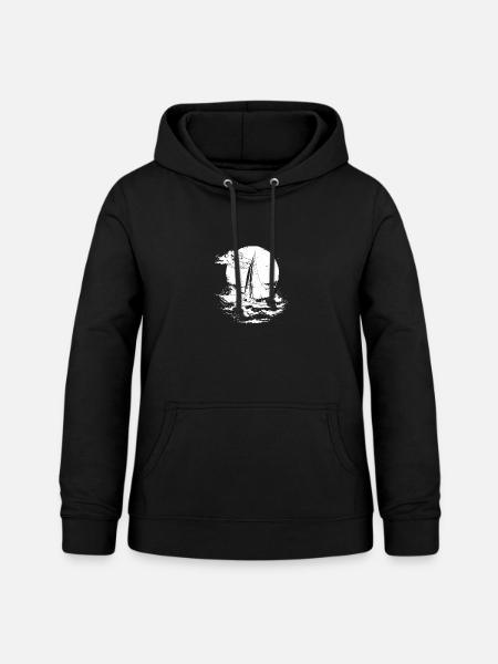 Segeln Skizze - Frauen Hoodie - Schwarz
