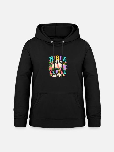 Bible Open Coffee Ready Christian - Frauen Hoodie - Schwarz