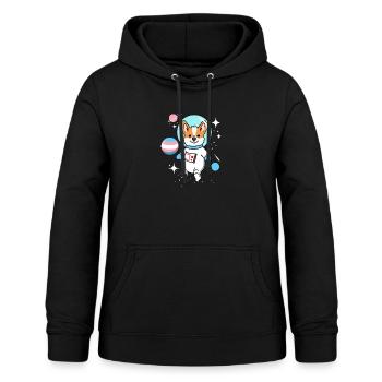 Corgi Espace Trans Pride - Sweat à capuche Femme - noir - Devant - AI Model Female 172 light (172cm)