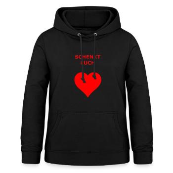Schenkt Euch Liebe, 1LIVE, Weihnachten, Herz - Frauen Hoodie - Schwarz - Vorne - AI Model Female 172 light (172cm)