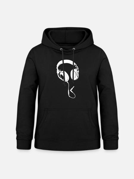 Kopfhörer DJ Musik - Frauen Hoodie - Schwarz