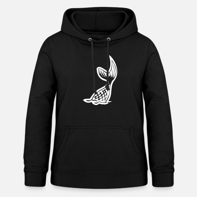 queue de sirène blanche - Sweat à capuche Femme - noir