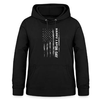 Happy Labor Day - American Flag - Frauen Hoodie - Schwarz - Vorne - AI Model Female 172 light (172cm)