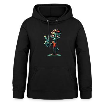 Zombie Peacezeichen - Frauen Hoodie - Schwarz - Vorne - AI Model Female 172 light (172cm)