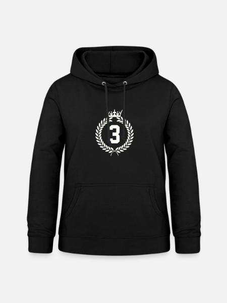 Drei Siegeskronen-Emblem - Frauen Hoodie - Schwarz