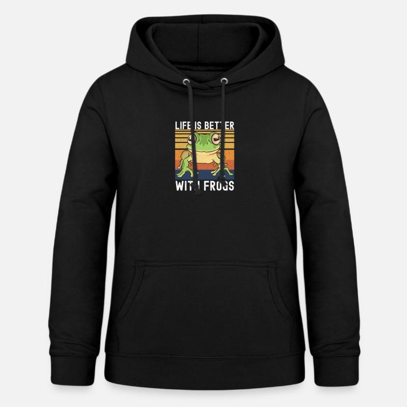 Grenouille - Sweat à capuche Femme - noir