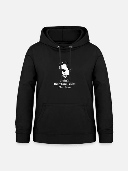 Albert Camus existenzielles Rebellenporträt - Frauen Hoodie - Schwarz