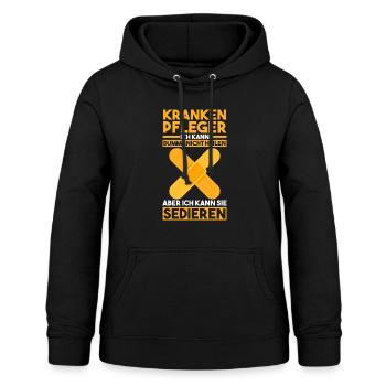 Krankenpflege Pflegekraft Krankenpfleger - Frauen Hoodie - Schwarz - Vorne - AI Model Female 172 light (172cm)