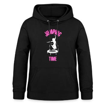Jumping Time Fitnesstrampolin Trampolinspringen - Frauen Hoodie - Schwarz - Vorne - AI Model Female 172 light (172cm)