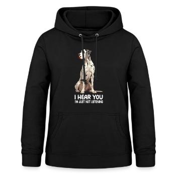 Dogue allemand - Sweat à capuche Femme - noir - Devant - AI Model Female 172 light (172cm)