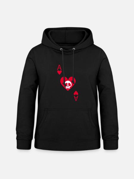 Herzschädel - Frauen Hoodie - Schwarz