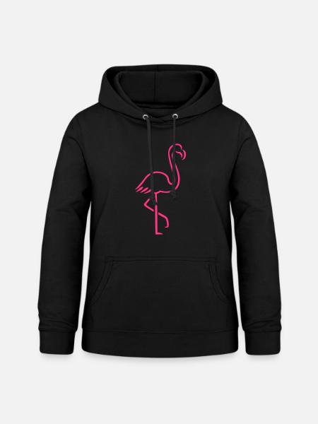 Flamingo - Frauen Hoodie - Schwarz