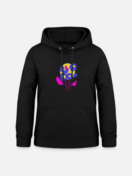 Blumenbouquet in Neonfarben - Frauen Hoodie - Schwarz