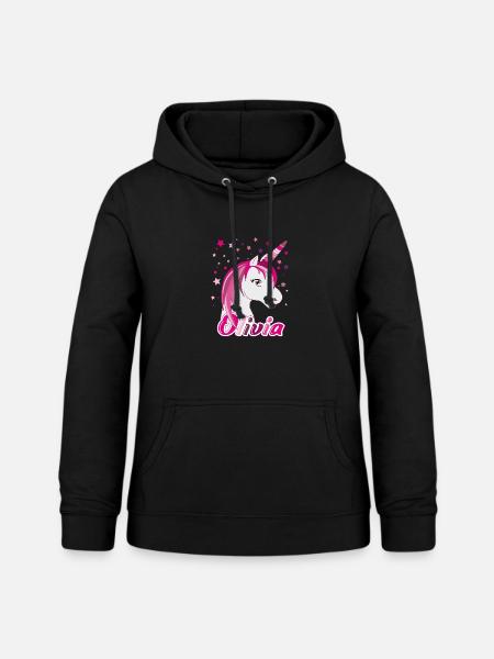 Olivia Einhorn, Mädchenname - Frauen Hoodie - Schwarz