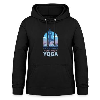 Je suis juste ici pour le yoga - Sweat à capuche Femme - noir - Devant - AI Model Female 172 light (172cm)