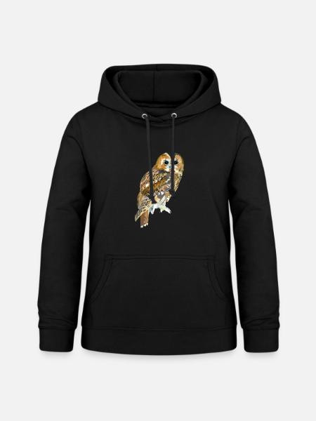 Waldkauz - Frauen Hoodie - Schwarz