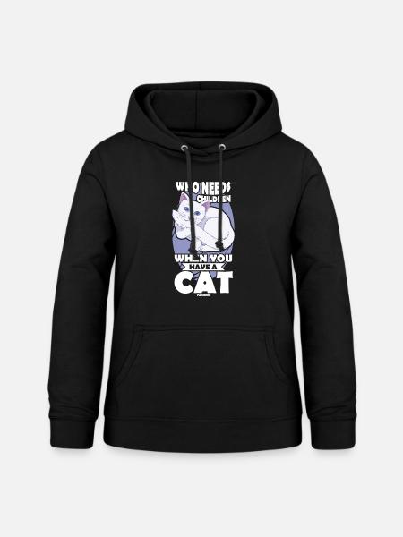 Katzenmama - Frauen Hoodie - Schwarz