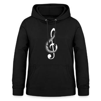 note de piano piano piano - Sweat à capuche Femme - noir - Devant - AI Model Female 172 light (172cm)