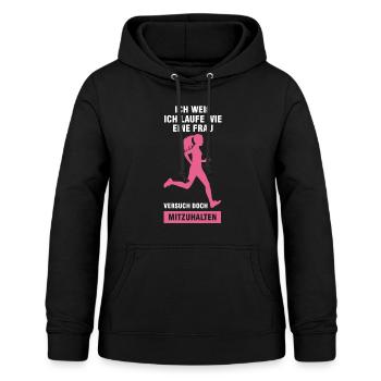 Läuferin Sport Joggerin Geschenk - Frauen Hoodie - Schwarz - Vorne - AI Model Female 172 light (172cm)