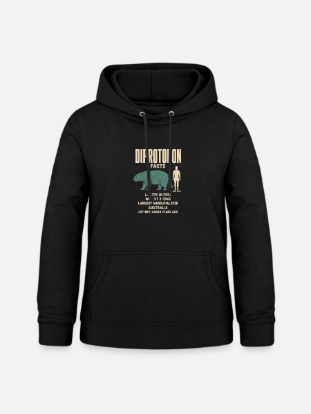 Diprotodon Fakten Eiszeit Größenvergleich Tafel - Frauen Hoodie - Schwarz