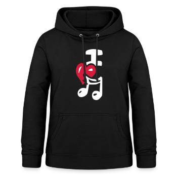 J'aime la musique - Sweat à capuche Femme - noir - Devant - AI Model Female 172 light (172cm)