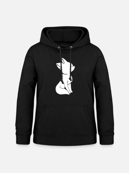 Fuchs weiß - Frauen Hoodie - Schwarz