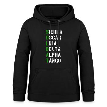 Soldat. Soldaten. Bundeswehr. Bundesheer. - Frauen Hoodie - Schwarz - Vorne - AI Model Female 172 light (172cm)