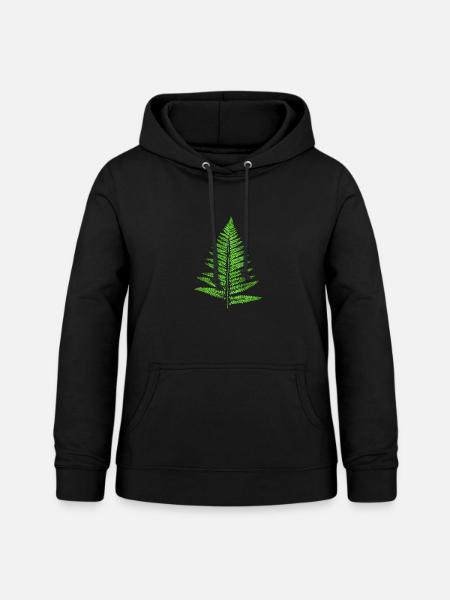 Blatt Farn - Botanik Pflanzen - Frauen Hoodie - Schwarz