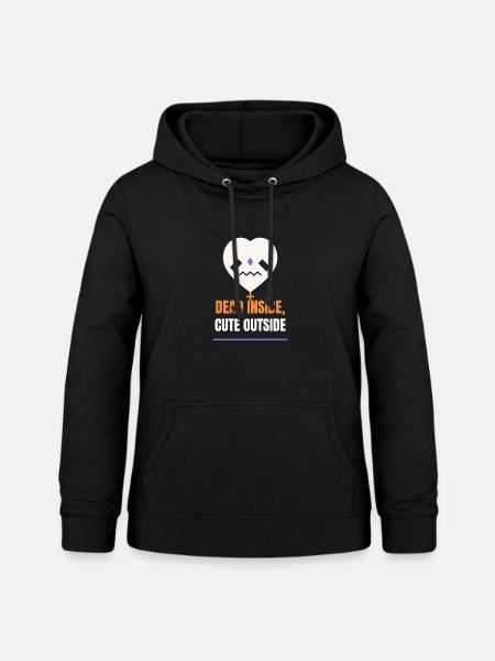 Tot im Inneren, süß draußen Herz-Tee - Frauen Hoodie - Schwarz