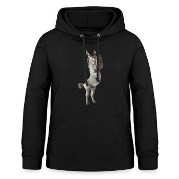 Esel - Frauen Hoodie - Schwarz - Vorne - AI Model Female 172 light (172cm)