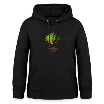 Baum Herbst Farben bunt Illustration Wald Natur - Frauen Hoodie - Schwarz - Vorne - AI Model Female 172 light (172cm)
