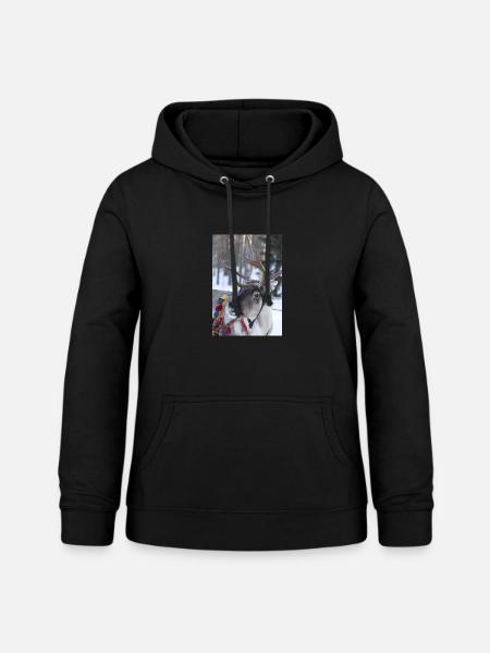 Rentier - Frauen Hoodie - Schwarz