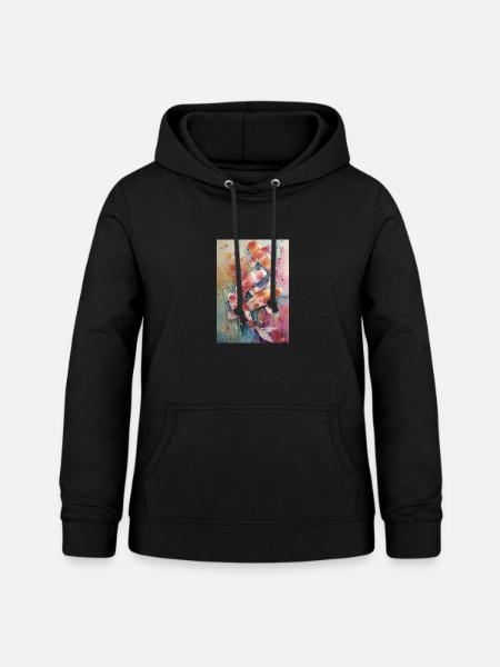 Mehrfarbige Aquarell-Koi - Frauen Hoodie - Schwarz