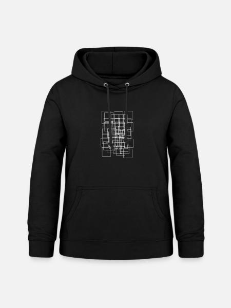 Nervöse Quadrate Raster 467 - Frauen Hoodie - Schwarz